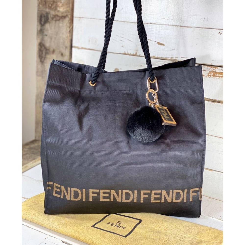 |SOLD| Fendi Sas 1925 Canvas Black Nylon Tote - Picture 1 of 9